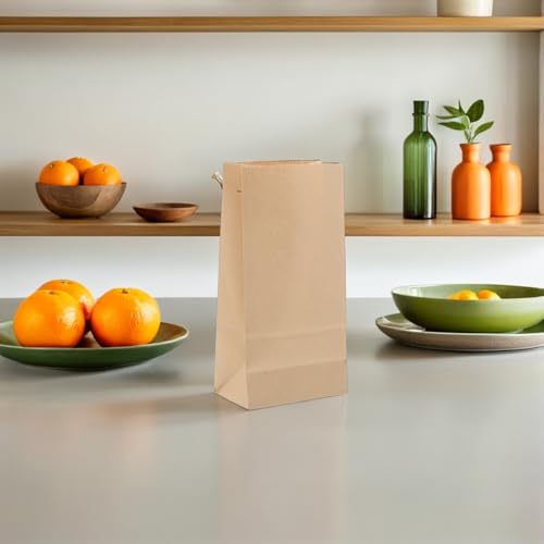 Bolsas de papel kraft reutilizables de material resistente PRETYZOOM para guardar alimentos secos 6