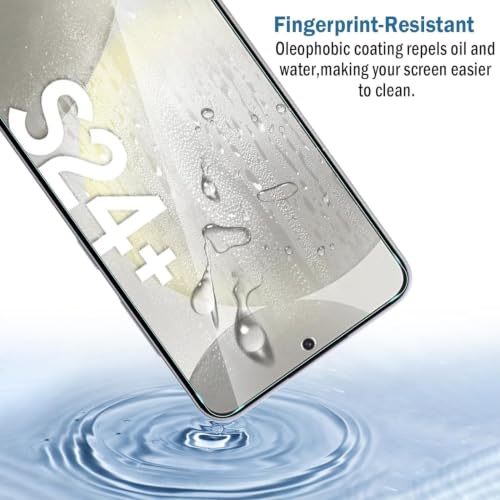 Image of Uyiton Tempered Glass Screen Protector for Samsung Galaxy S24 Plus (Pack of 2) | 9H Hardness | HD Clear | Anti-Scratch | Fingerprint Unlock Support | Bubble-Free | Case Friendly | Easy Install Kit