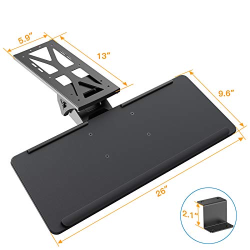 image for HUANUO Adjustable Keyboard Tray - Ergonomic Under Desk Computer Keyboa