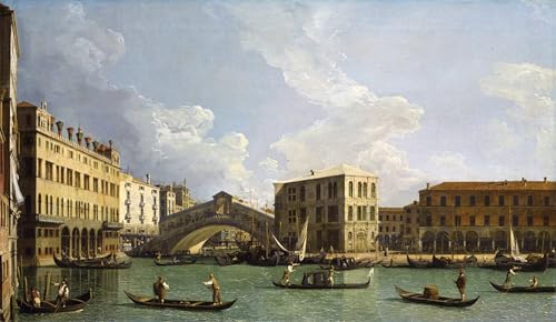 Tableau sur toile pont du Rialto 60x90cm pour embellir un mur de chambre vide