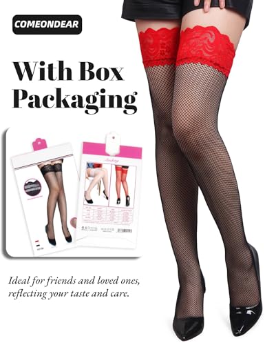 Liguero sexy para mujer con 6 clips y medias rejilla de encaje negro 3XL-5XL 4