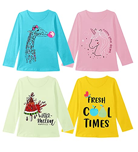 Kuchipoo Full Sleeves Girls T-Shirt - Combo of 4 (KUC-TSHRT-177)