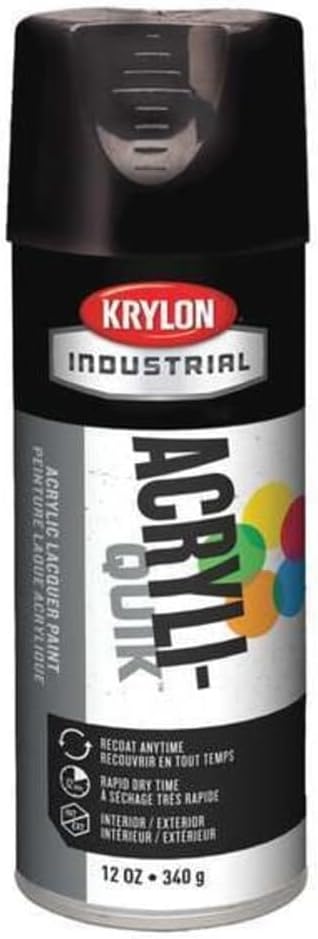 Industrial Spray Paint, Black, Gloss, Solvent, 12 oz K01601A07-1 Each
