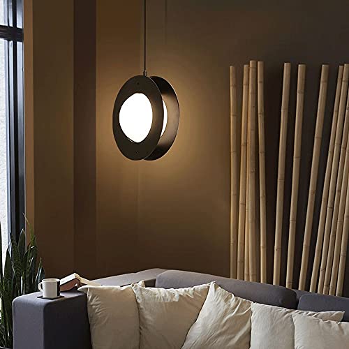 Boule de verre blanc suspendue avec structure en métal au design créatif
