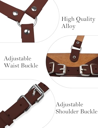 Happy Cherry Harness Belt for Women Punk Belt PU Leather Fashion Accessories for Dress Blouses4