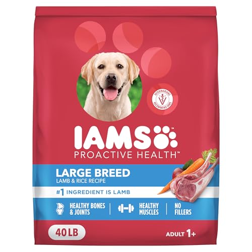 IAMS Proactive Health Large Breed Dry Dog Food, Adult Dry Dog Food for Large Breeds, Lamb & Rice Recipe, 40 lb. Bag