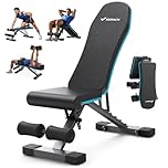 MERACH Weight Bench, 990 LBS/450KG Foldable Weight Benches for Home Gym, Adjustable Weight Bench with 72 Training Angles, Incline Bench Press for Full Body