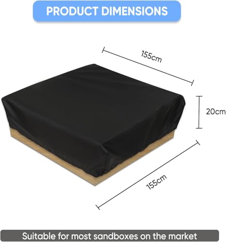 NEVERLAND Sandkasten Abdeckplane 155 * 155 * 20cm Sandkasten Abdeckung Plane Sandkastenplane Abdeckung für Sandkasten Staubdichte Sandkasten Abdeckung Spielzeug Sandkasten Abdeckung