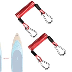 Surfbrett Seil, elastische Kordel mit Karabiner - Verbindungsseil für Paddle Board 2-teilig | für Outdoor-Aktivitäten wie Segeln, Fluss und Meer, Camping