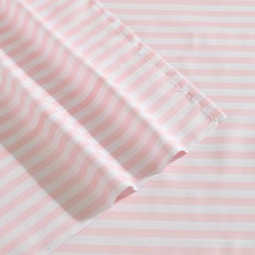 Image of Eddie Bauer Kids - Queen Sheet Set, Ultra-Soft Microfiber Bedding with Fully Elastic Fitted Sheet, Kids Bed Set with Pillowcases, Easy Care Bedding (Little Stripe)