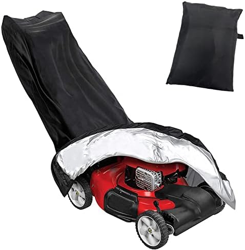 IGOOLEE Outdoors Lawn Mower Cover Waterproof Heavy Duty Polyester Oxford Waterproof UV Dust Protection Push Mower Cover with Drawstring and Storage Bag