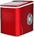 Produktbild MVPower Eiswürfelbereiter/Eiswürfelmaschine / 12kg Eiswürfel (26 lbs) / Produktionszeit 6-13 Minuten / 2 Eiswürfel-Größen / 80W~120W / 2.2L Wassertank/ohne Wasseranschluss/Rote Ice Maker