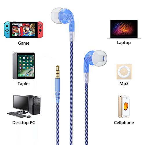 GEEKRIA Kids Wired Earbuds with Mic & Volume Control for School and Online Class Children's 3.5mm Jack In-Ear Earphone with 85dB Volume Limit for Small Ears Storage Case Included (Blue) - Image 4