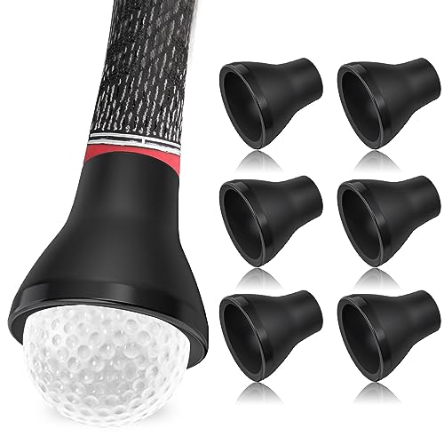 FINGER TEN Golf Ball Retriever Suction Cup Picker Putter Grip Pick Up Tool Value 6 Pack, Durable Rubber Balls Pick-up Grabber Saver Put on Putter Grips for Golfers
