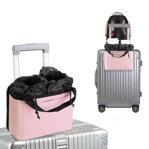 Hknr Portavasos De Equipaje Para Maletas, Multifuncional, Para Viajes, Se Adapta A Asas De Maleta Rosa Hknr Portavasos De Equipaje Para Maletas, Multifuncional, Para Viajes, Se Adapta A Asas De Maleta Rosa