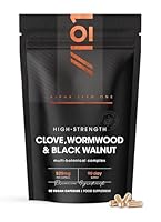 Nelke, Wermut & Grüne schwarze Walnusshülle, 525 mg - 90 vegane Kapseln - Hochfeste Multi-Botanik-Komplexergänzung - Wiederverschließbarer und recycelbarer Beutel von Alpha01