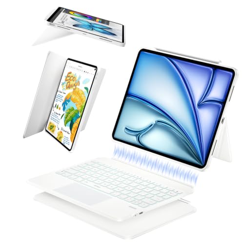 Image of WIWU iPad Air M3 11 inch Keyboard Case Magnetic Detachable Backlit White