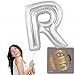 40 Inch Giant Jumbo Helium Foil Mylar Balloons (Premium Quality), Glossy Silver, Letter R