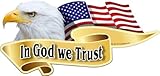 ProSticker 906 (One) 3' X 6' American Pride Series in God We Trust Bald Eagle Decal Sticker