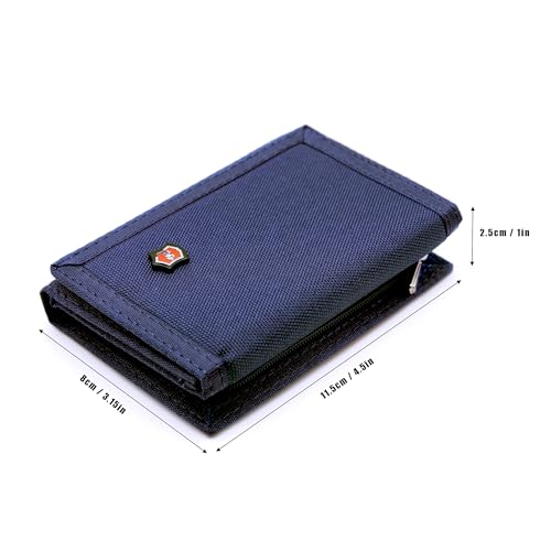 Tri Fold Wallet for Men, Wallet for Teen Boys, Nylon Coin Purse with Zipper and Front Pocket for Kids2