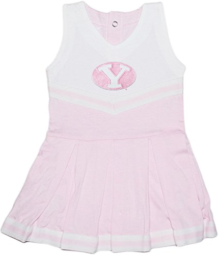 Brigham Young University BYU Cougars Baby and Toddler Cheerleader Bodysuit Dress Pink