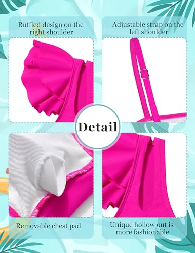 Doumlop Girls Swimsuits Two Piece Bikini Set Ruffle Bathing Suit with Adjustable Strap Quick Dry Beach Girls' Swimwear 5-16Y