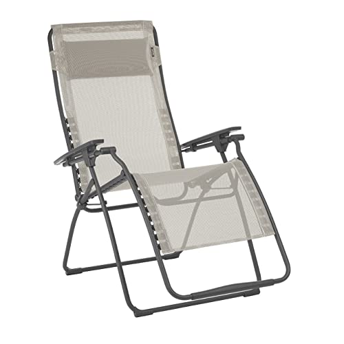 Lafuma Futura Xl Zero Gravity Recliner Lawn Patio Lounge Chairs Set, Tan (Pair) #TOP1