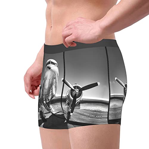 Airplane Pattern Boxer Briefs Men's Underwear Breathable Comfort Shorts Trunks Covered Waistband Underpants for Men4