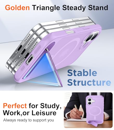 Image of Magnetic Compatible with iPhone 16 Plus Case, [Built-in Invisible Kickstand][Compatible with MagSafe][Military Grade Shockproof] Slim Translucent Matte Phone Case for iPhone 16 Plus 6.7 inch