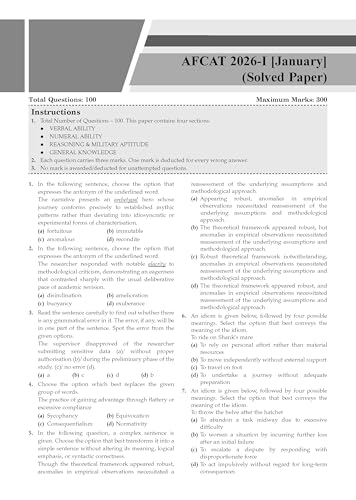 Image of AFCAT PYQs 2011-2026 | 16 Years | Chapter-wise & Topic-wise | Solved Papers | Includes 2026 Paper-1 fully solved | For 2026 Exam [English Medium]