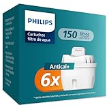 Philips Water Cartuchos de filtro de agua de repuesto Antical+, pack de 6 filtros, HASTA UN 50 % DE MAYOR REDUCCIÓN DE LA CAL, El EMBALAJE PUEDE VARIAR, Compatible con brita*