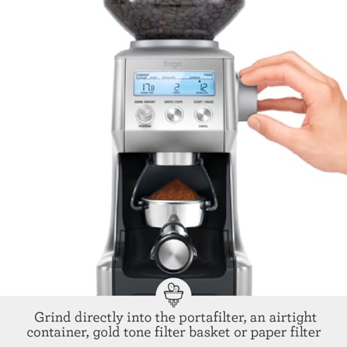 Sage - The Smart Grinder Pro - Conical Burr Coffee Grinder - Programmable, Automatic - 450g Coffee Bean Capacity, 60 Precise Grind Settings - Brushed Stainless Steel - Image 5