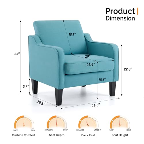 Image of VINGLI Accent Chairs Set of 2, Modern Traditional Armchair for Living Room
