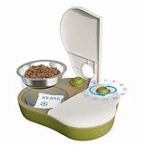 Plike 2-Meal Automatic Pet Feeder, 48H Timed Wet Food Refrigerated Dispenser, with 2 Ice Packs and Stainless Steel Food Bowl, for Cats and Small Dogs, Wet or Dry Food