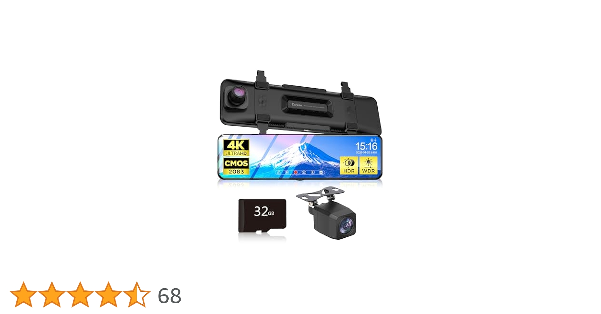 Amazon | Qualitec ドライブレコーダー ミラー型 4K画質 6ヶ月