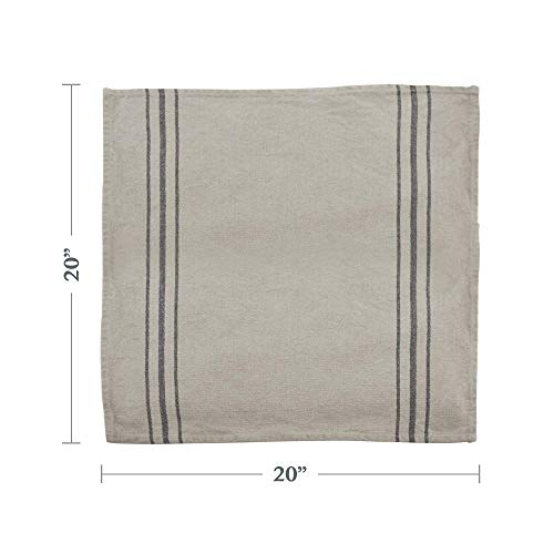 Servilletas de lino natural a rayas SARO LIFESTYLE, cuadradas 20" 4 pzas miniatura 4