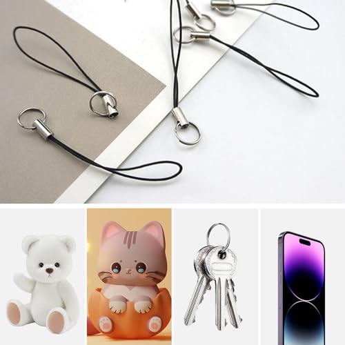UMCHU 120 Stück Schlüsselringe,Finger Lanyard Small Handschlaufe,Schlüsselfinder sowie Ausweishüllen,für USB Laufwerk, Schlüsselanhänger, Brieftasche, MP3, Kamera, Abzeichen (Geschlungene Schnur-120)