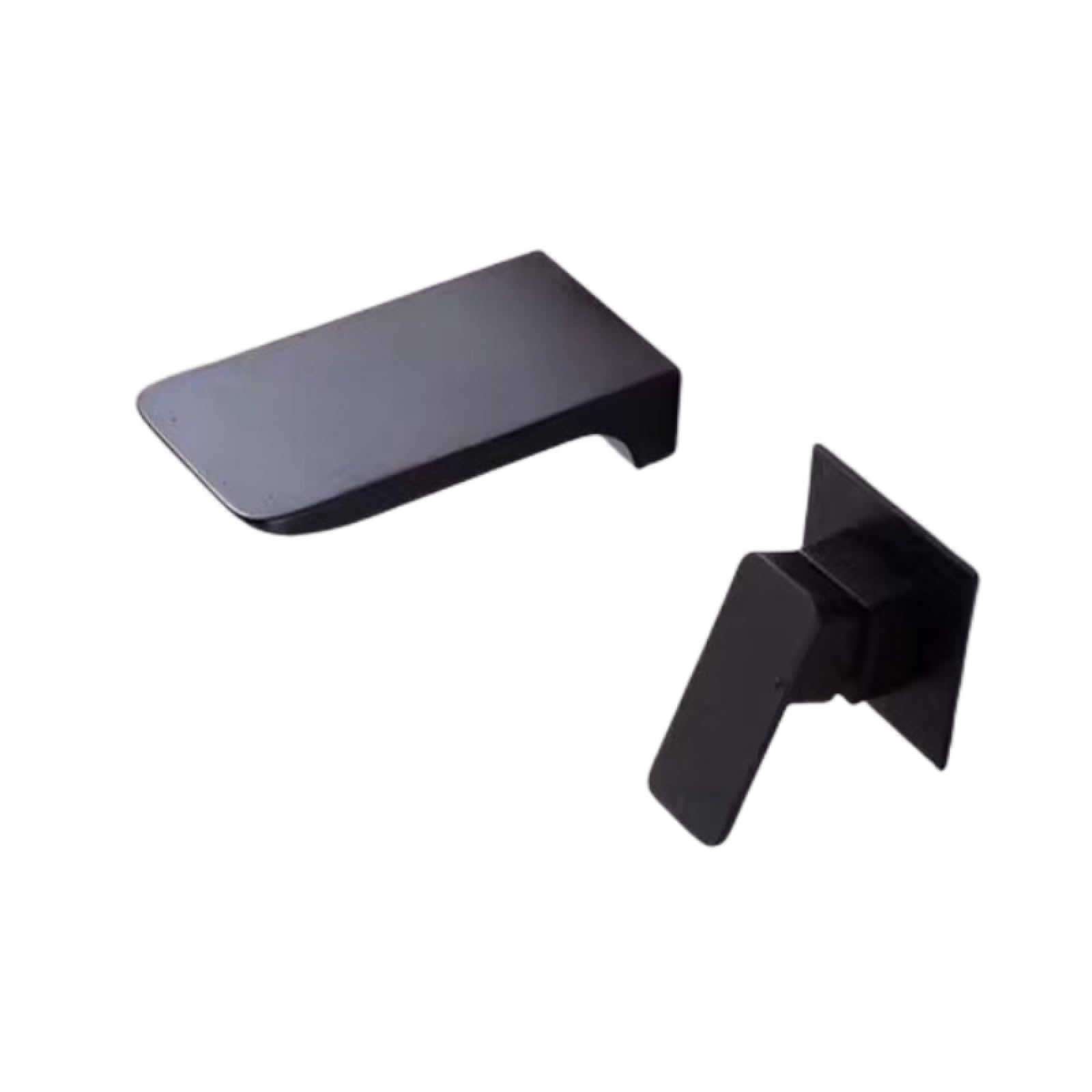 Robinet cascade encastré split en cuivre noir avec jet d'eau laminaire