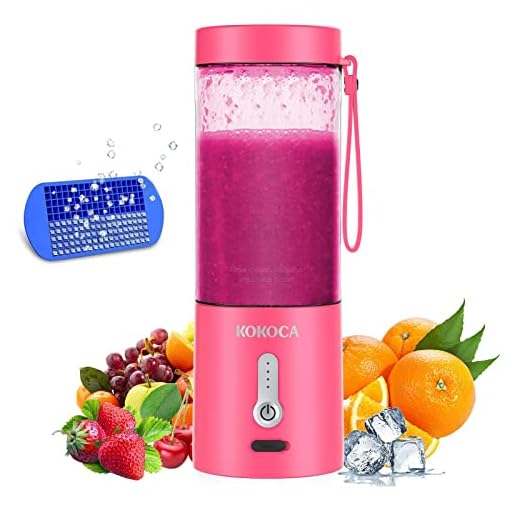 Blend Portable Blender Jet for Shakes and Smoothies, KOKOCA Personal Travel Blender for Protein with 4000mAh USB Rechargeable Battery, Crush Ice, Frozen Fruit and Drinks, 18 oz Mini Cup