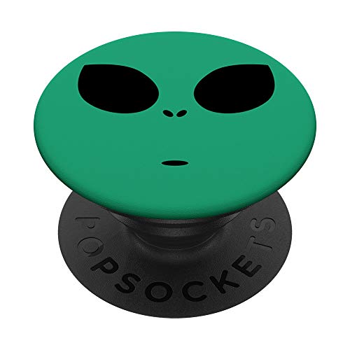 Green Alien Head Cute Extraterrestrial ET UFO Space Gift PopSockets PopGrip: Agarre intercambiable para Teléfonos y Tabletas