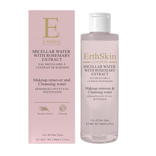 ErthSkin London Micellar Water with Rosemary Extract, Makeup Remover & Cleansing Water, 150ml, For All Skin Types