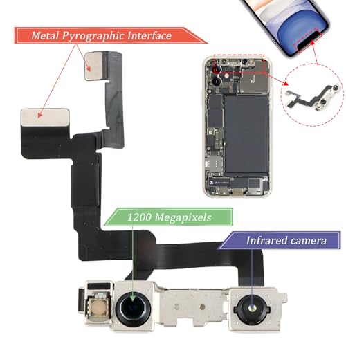 YWLRONG for iPhone 11 Front Camera Replacement for iPhone 11 Facing Lens Module Flex Cable Camera with Structured Light Flex Cables Accessories Repair Parts with Tools - Thumbnail 6