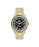 Lacoste Everett Men's Ionic Plated Thin Gold Steel With Ionic Plated Thin Gold Steel Mesh Bracelet (Model: 2011295)