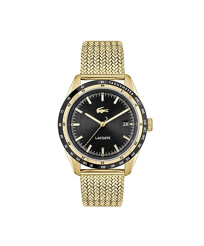 Lacoste Everett Men's Ionic Plated Thin Gold Steel With Ionic Plated Thin Gold Steel Mesh Bracelet (Model: 2011295)