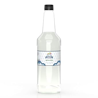 Green Apple Dye Free Cane Sugar Snow Cone and Shaved Ice Flavor Syrup | 32oz | Ready To Use