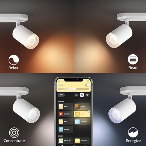 Philips Hue White & Color Ambiance Fugato Spot 2 flg. weiß 2x350lm, dimmbar, 16 Mio. Farben, steuerbar via App, kompatibel mit Amazon Alexa (Echo, Echo Dot) 2