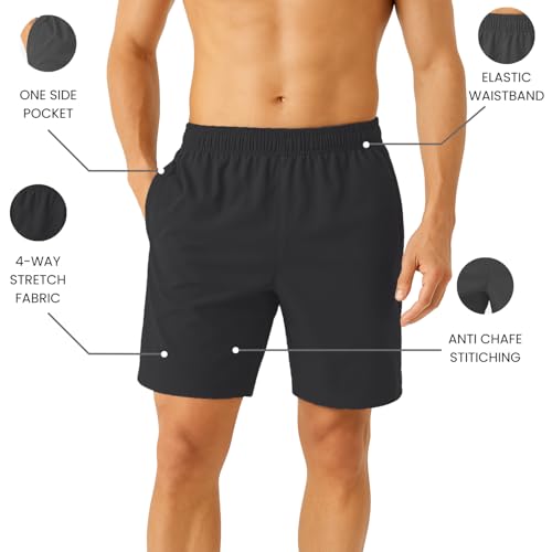 Image of NINQ Workout Half Pant for Man | Gym Shorts for Men with Drawstring Waist & 2 Zipper Pockets | Stylish Lightweight Shorts Pant for Men Sports