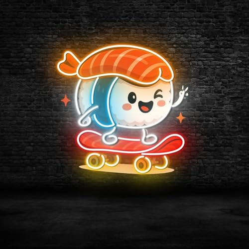 Sushi Skateboard Neon Sign