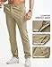 JMIERR Men's Skinny Stretch Khaki Pants with Elastic Waist Fashion Casual Slim Fit Golf Slacks Tapered Leg, 32W*28L, Khaki