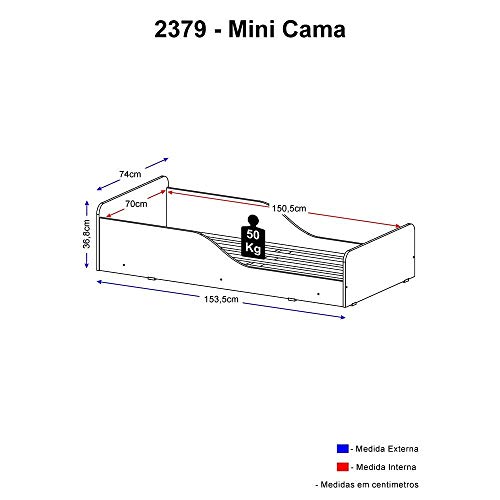 Cama Montessoriana Multimóveis 100% Mdf para colchão 150x70cm Branca